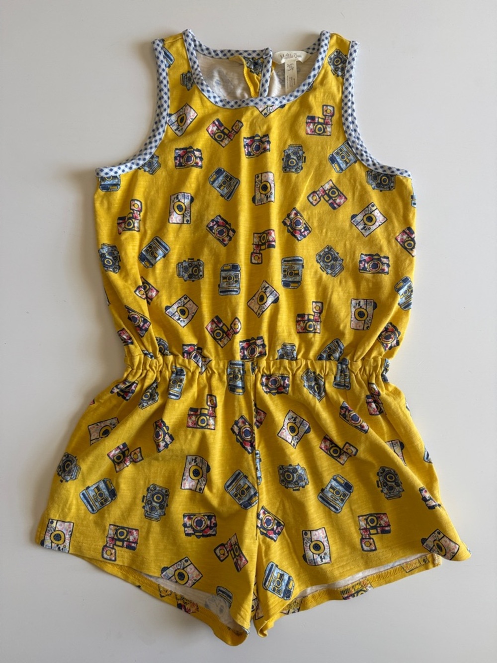 Matilda Jane Yellow Camera-Print Romper EUC
